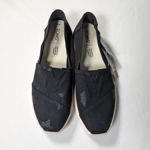 Toms Black Glitter Star Print